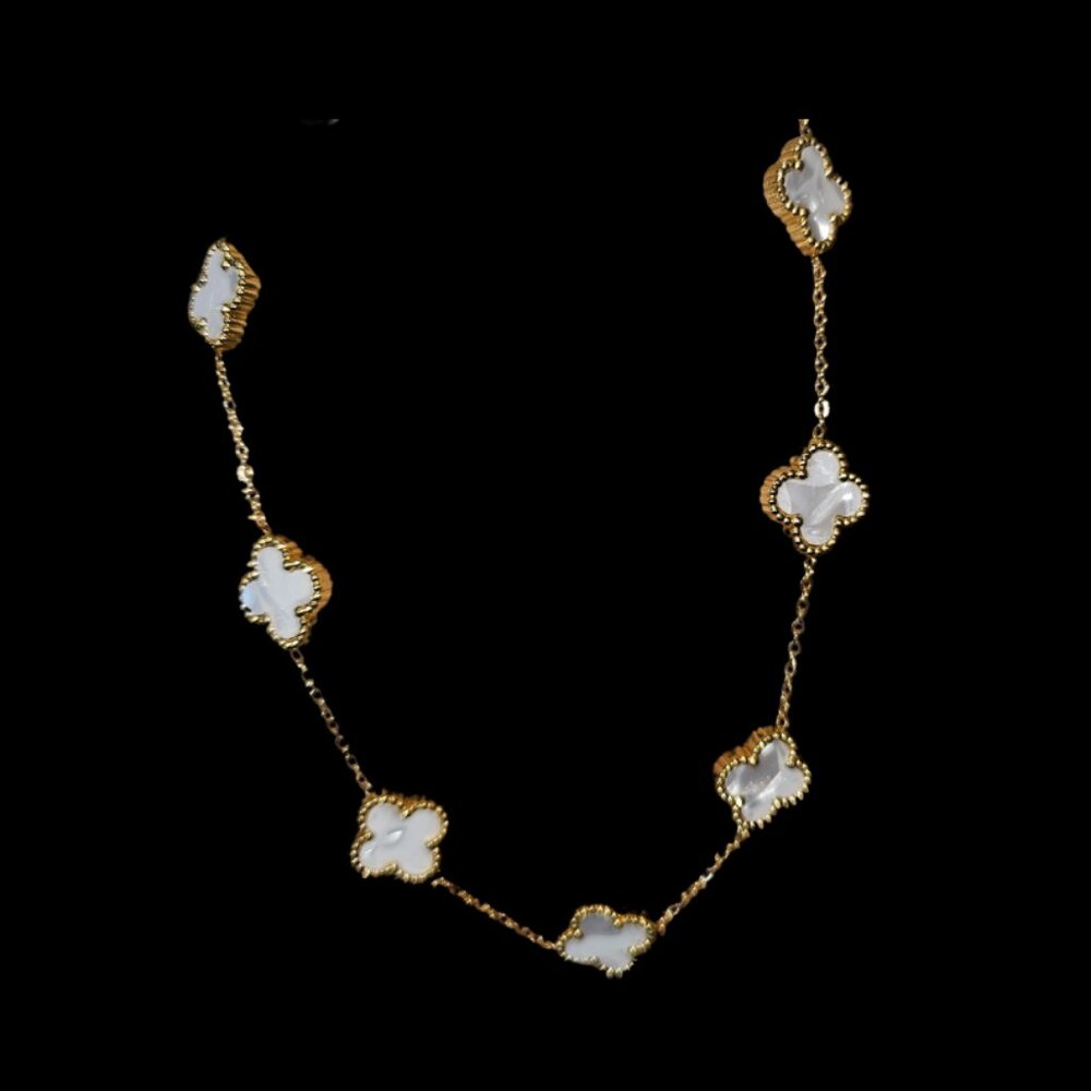 Hope, Faith, Love and Luck clover fashion necklace 16 inches